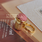 432401日本进口金龟LITTLE HOUSE 可爱可调节戒指针插---金色