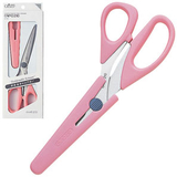 日本可乐工具（Clover）不锈钢带防护套剪刀(粉色21CM)---36-653
