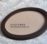 日本进口河口原木茶色椭圆相框 二种尺寸可选