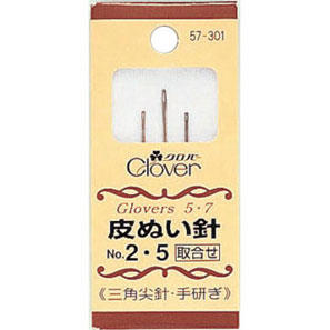日本可乐牌工具（Clover）皮革用三角针尖缝针组---57-301