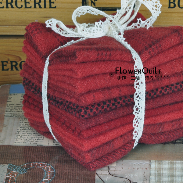 美国进口手染格子羊毛布组-HOLIDAY RED  成品示范